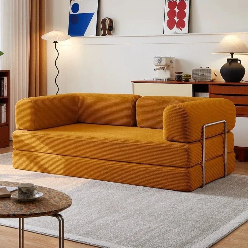 Internet celebrity module sofa small apartment household lazy sofa bed fabric sofa rental room foldable compression