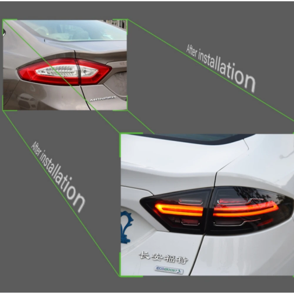 Car Taillight Assembly Specially Designed For Ford Mondeo/Fusion 2013-2015 With Dynamic Flowing Turn Signal Taillights