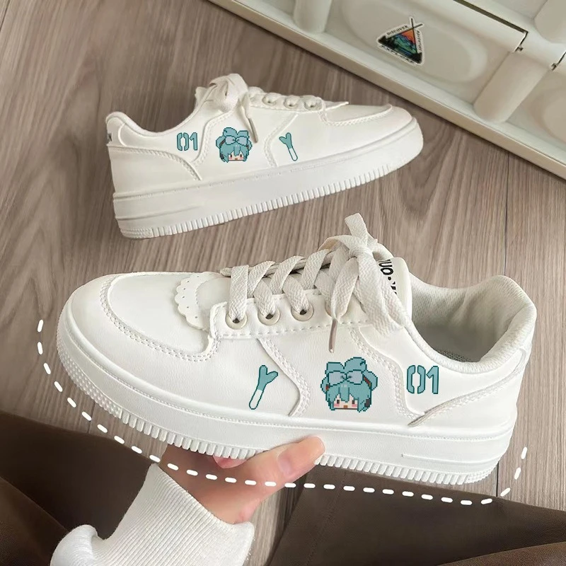 Hatsune Miku Genshin Impact Hand-painted Flat-soled Women's Shoes Student Summer Breathable Sweet Cool Comfortable Shoes Gift