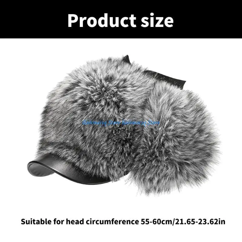 573B Plush Ushanka Hat Unisex Trapper Hat Thickened Warm Hat for Outdoor Activity