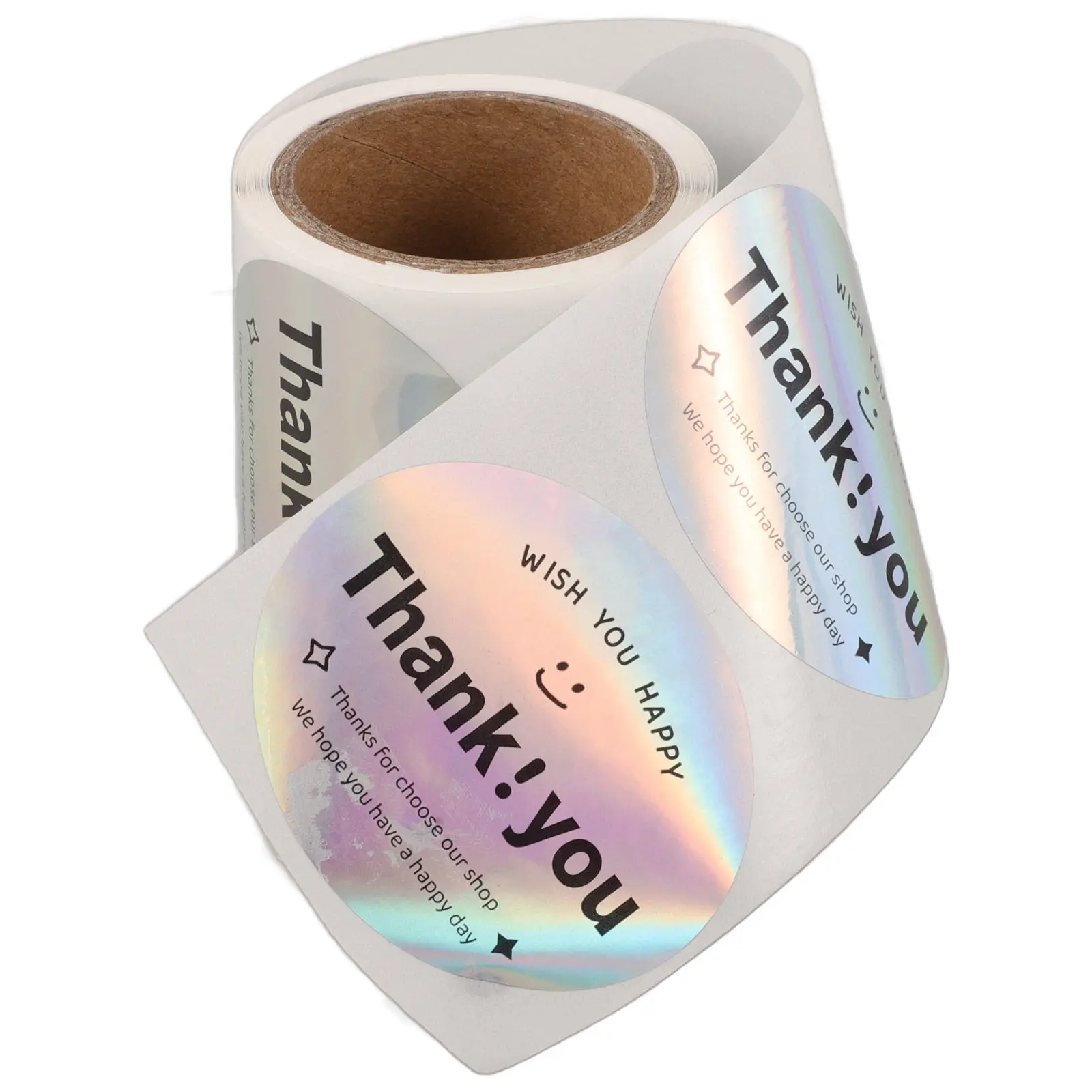 

1 Roll Thank You Stickers Self Adhesive Gift Wrapping Sealing Labels Decorative Thank Themed Sticker for Packaging Bags Boxes