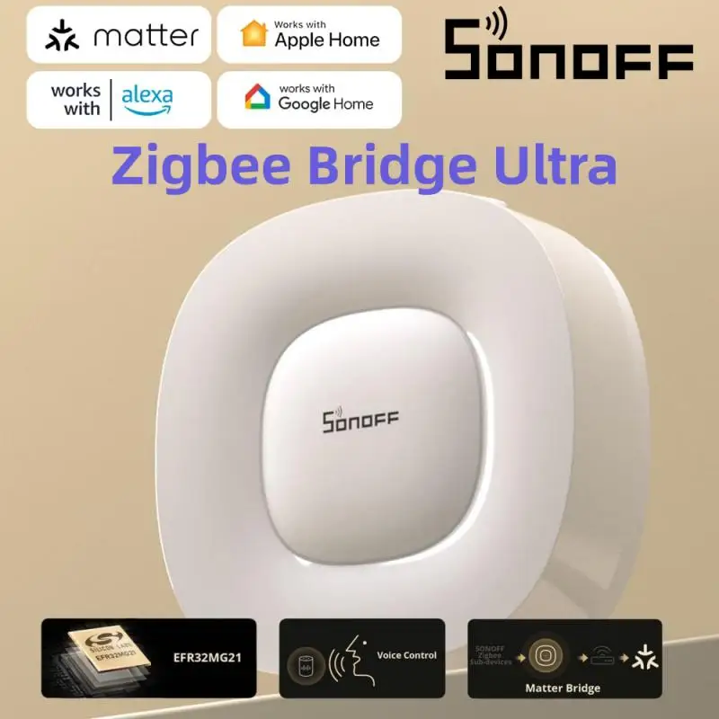 SONOFF ZBBridge-U Matter Zigbee Bridge Ultra Up to 256 Zigbee Sub Devices Ethernet Connection Smart Home Work With Alexa Google