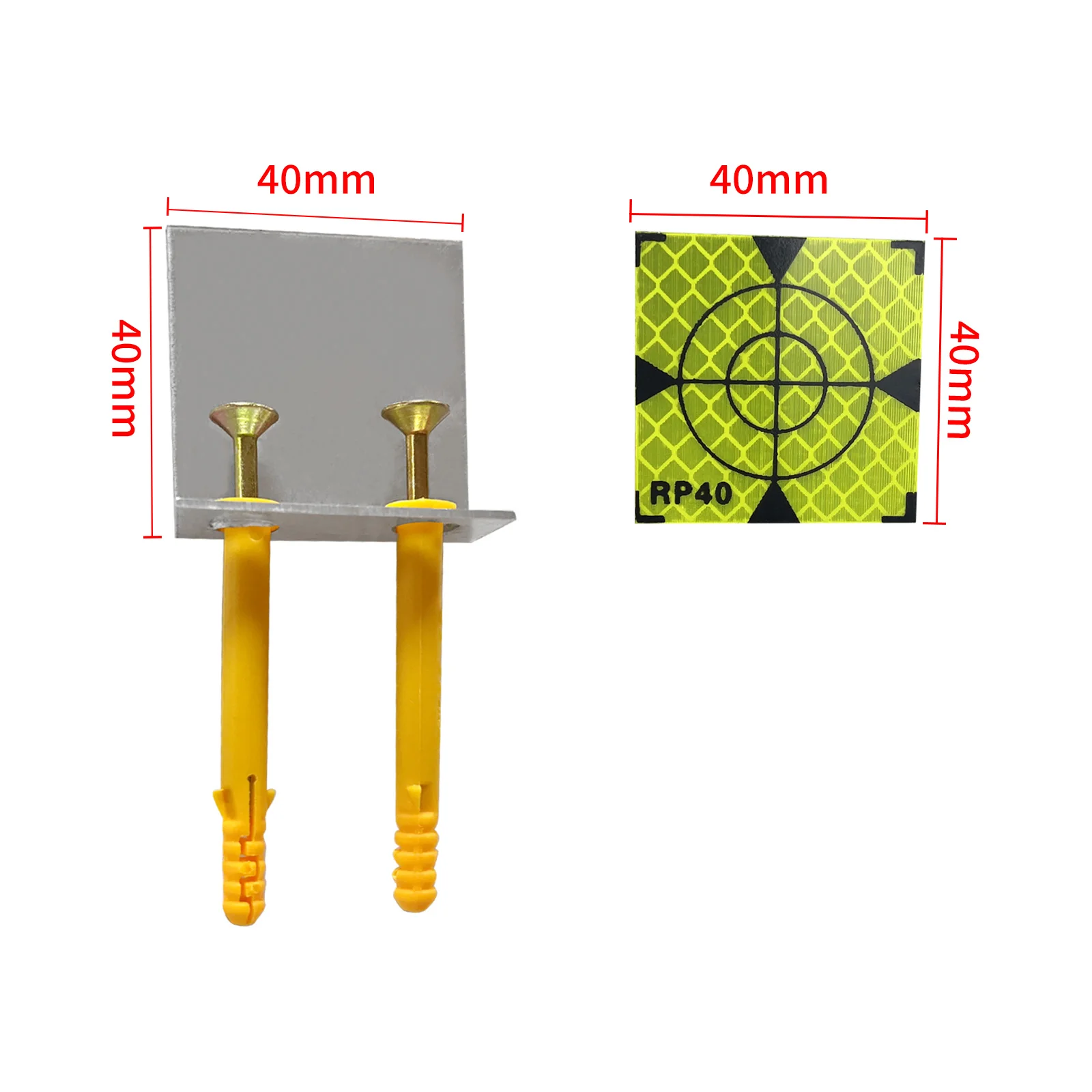 L-Type Settlement Monitoring point Observation Marker With Reflective Sheet Reflector Target Size 40*40mm For Total Station