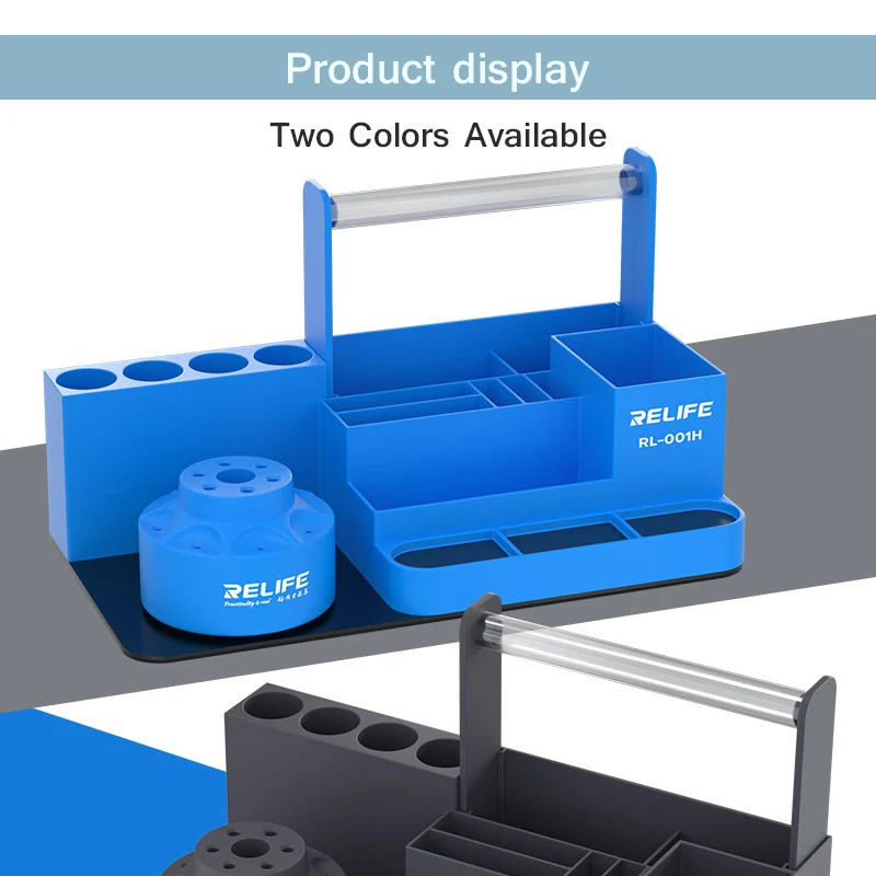 RELIFE RL-001H Multifunctional Rotatable Repair Storage Holder for Mobile Phone Large Capacity Classified Partition Storage Tool