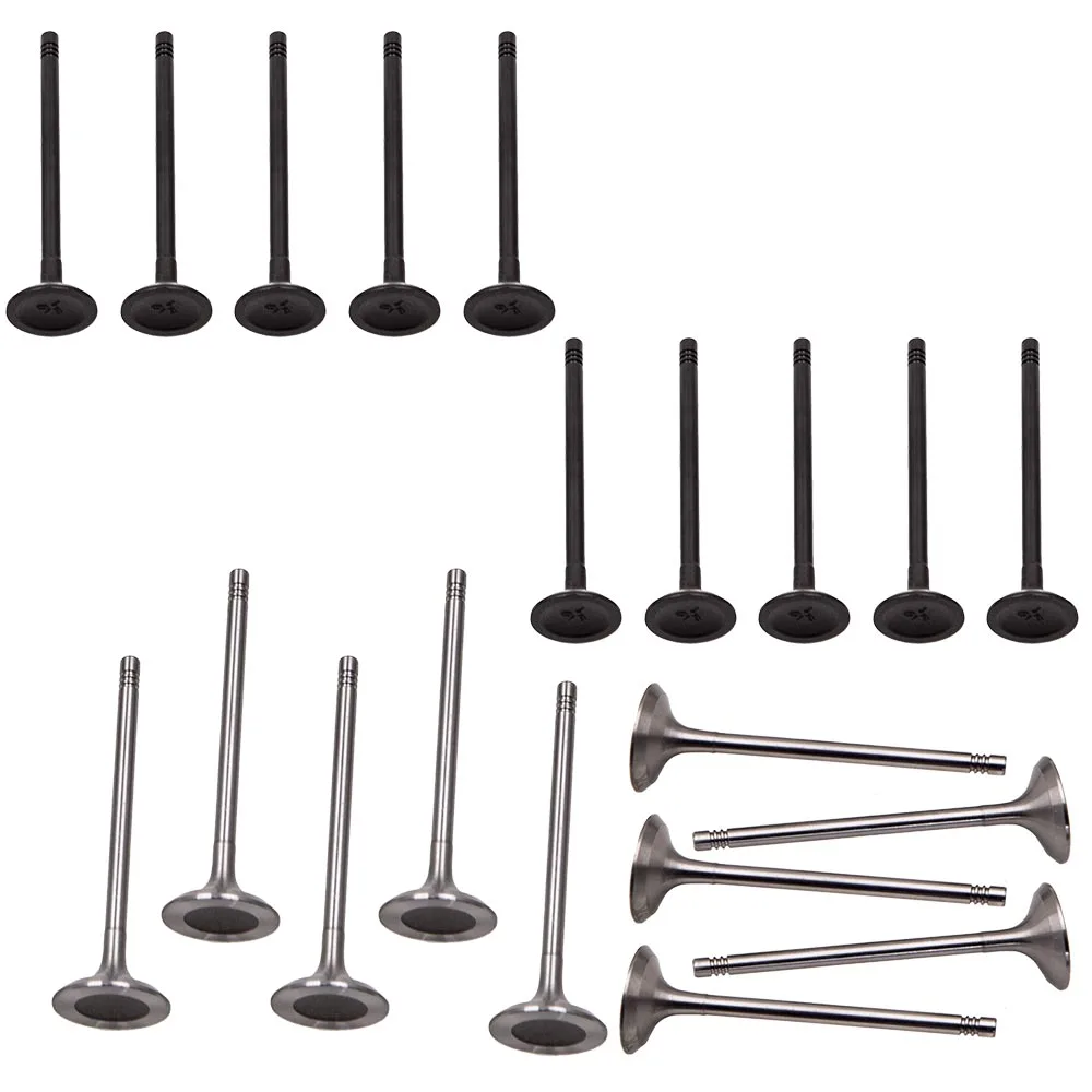 Set of 20 Intake Exhaust Valves for Volvo C30 S60 S70 V40 XC60 XC90 Stem 6mm  for  S40 XC70 2.5L L5 T5 S70 S80