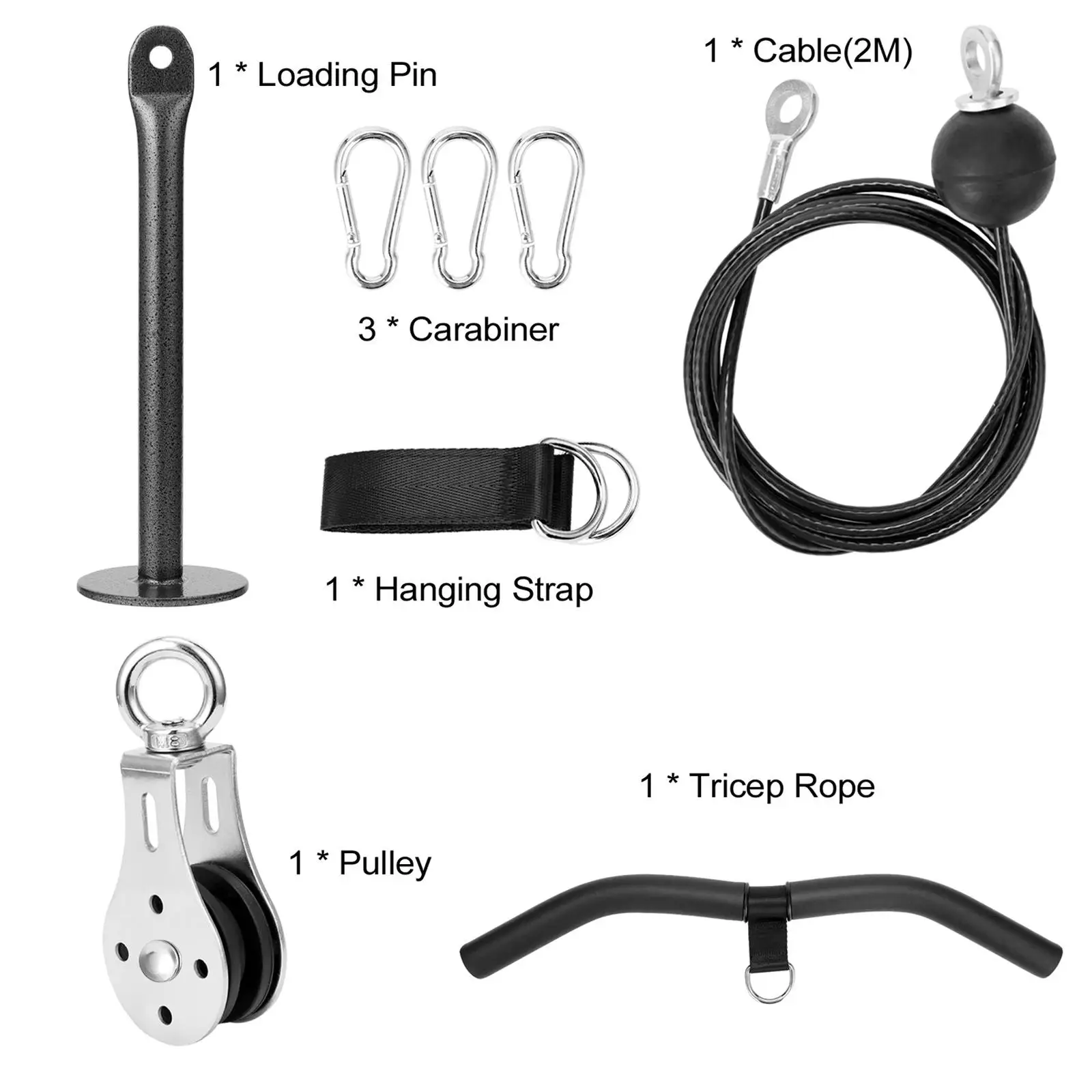 Weight Lift Pulley Cable Pulley System with Loading Pin for Bodybuilding Biceps Curl Shoulder Forearm Tricep