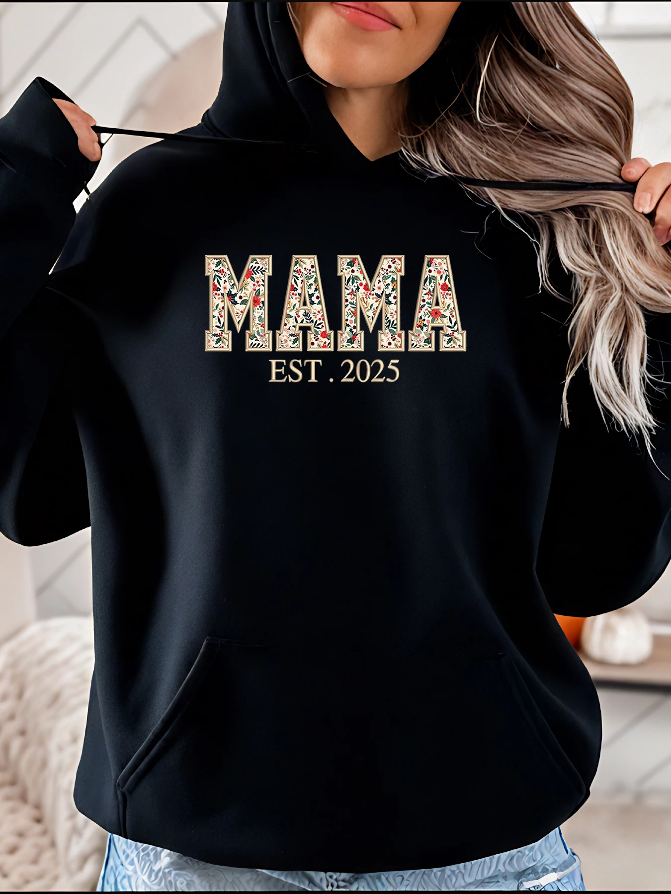 

Толстовка Mama с цветочным принтом, женская толстовка, повседневная мода, подарок материнства для женщин 280