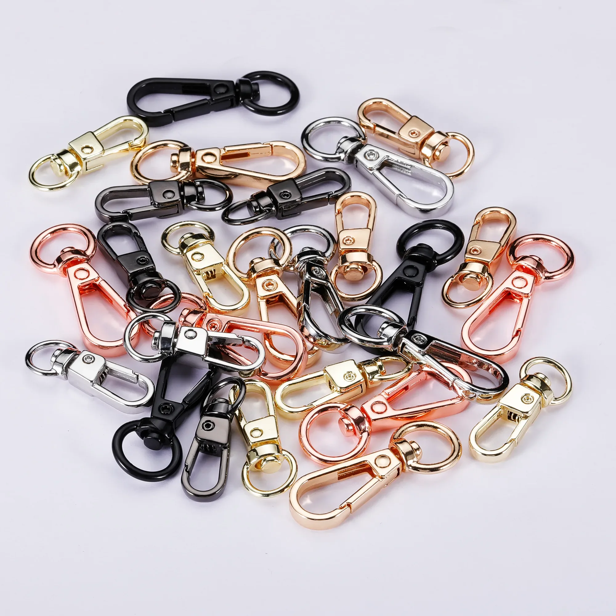 5 pezzi in metallo girevole O-ring Eye Snap Hook Trigger fermagli clip per borsa artigianale in pelle cinturino cintura fettuccia portachiavi taglia