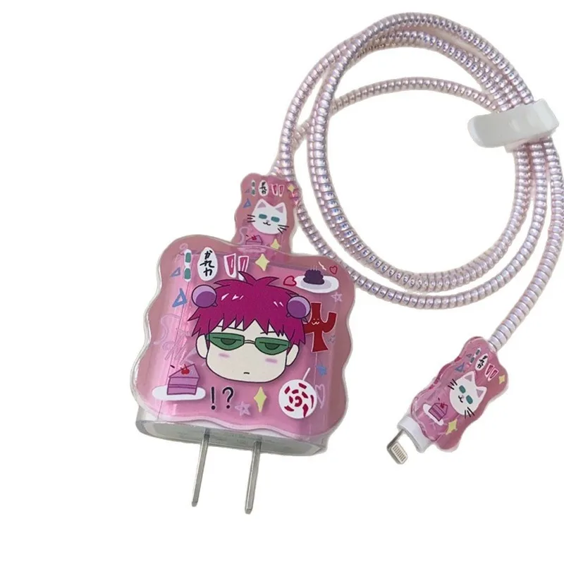 Neue Saiki Kusuo geeignet für Apple 20w Apple Charger Schutzhülle 18w Ladekopfabdeckung 15pro Datenkabel Schutzhülle – Detail 5