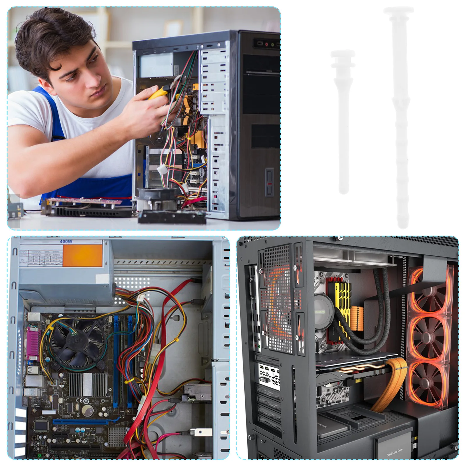 

20pcs Pc Replacement Computer Case Fan Mounting Anti Vibration Silicone Shock Absorption Rivet Noise Reduction Fan Pins Long