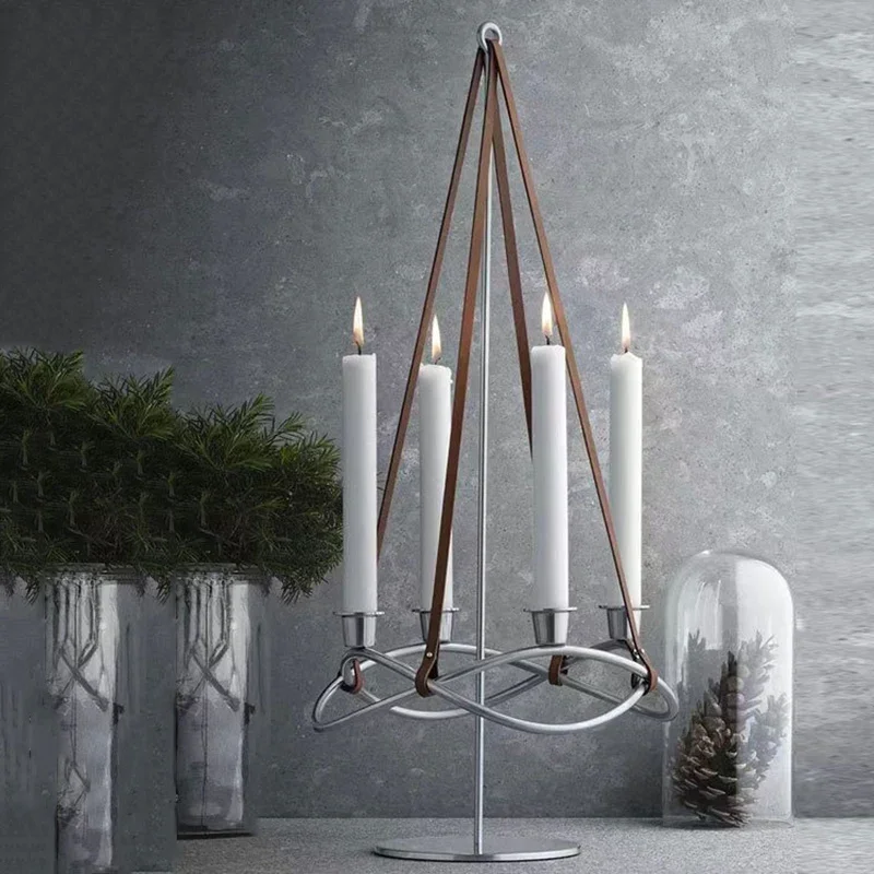 Stainless Steel Candle Holders Light Luxury Candlestick Decorative Items for Home Dinner Home Decorations Ornament Base Support