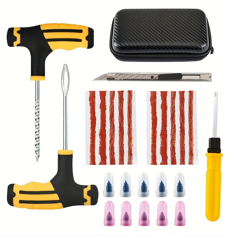 

25pcs Quick Car Tire Repair Tool Truck Motorcycle Universal Easy to Use for Beginners Automotive Rubber Patching Kit