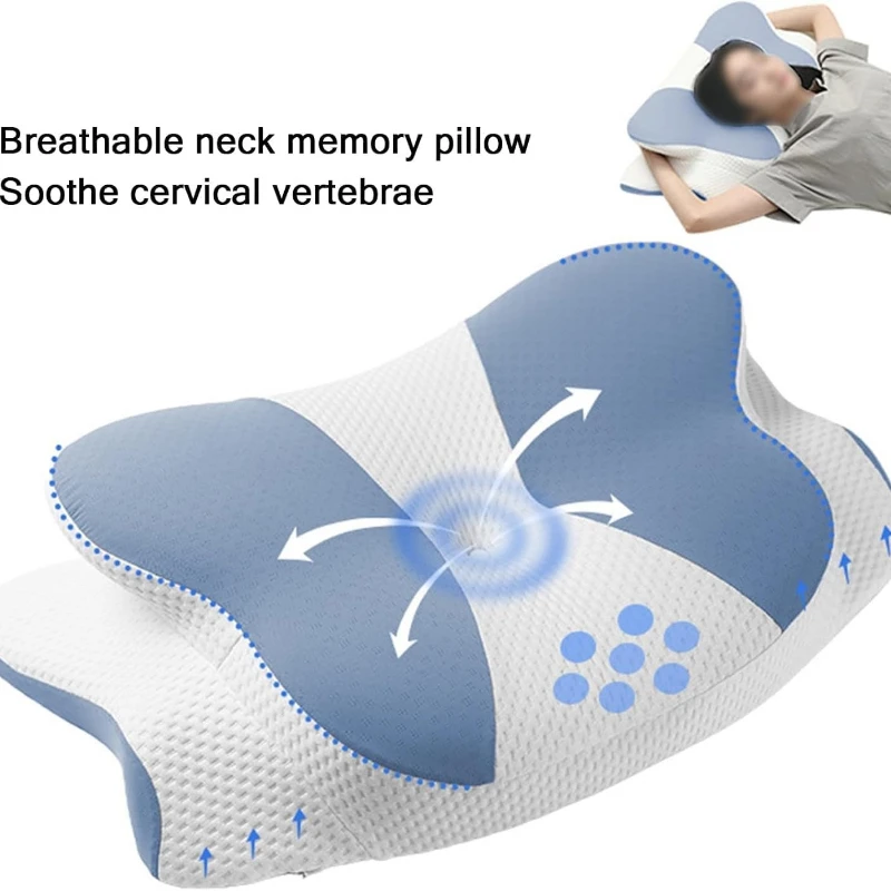 Memory-Schaum-Kissen, Nackenstützkissen für Seitenschläfer, Memory-Schaum-Kissen mit Abnehmbarem Kissenbezug
