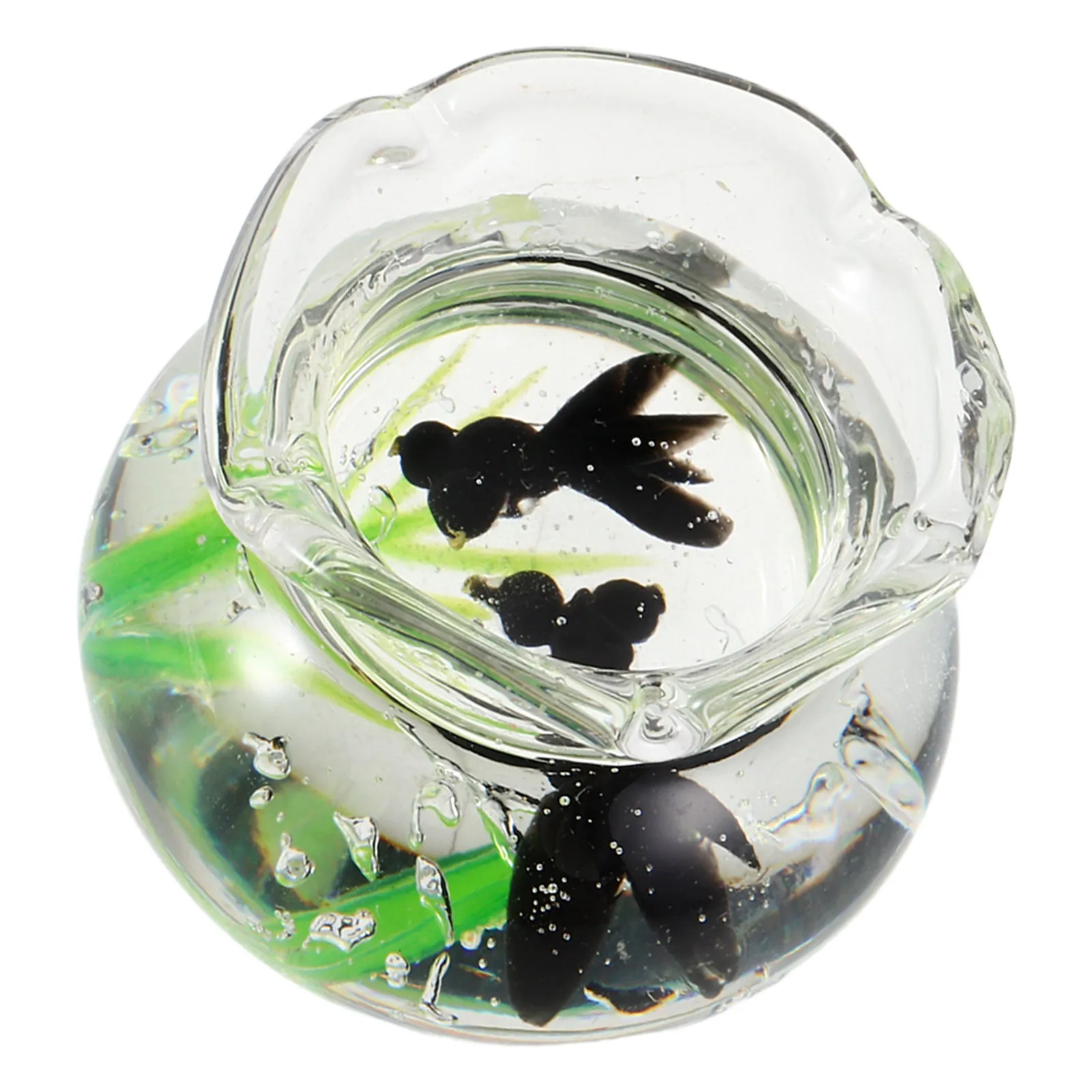 

Micro Landscape Decoration Resin Mini Glass Fish Bowl Realistic Water Plants Lifelike Design for Dollhouse Accessories Creative