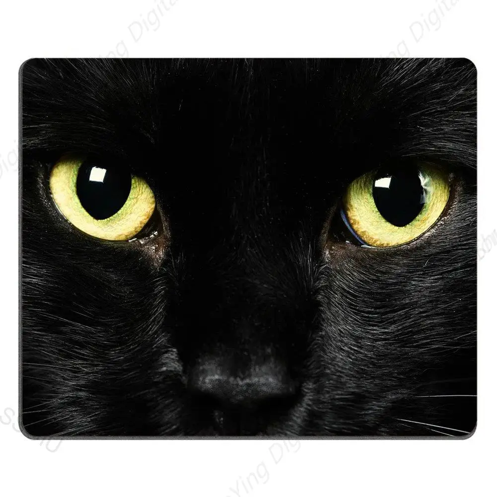 

Personalized Design Mouse Pad With Black Cat Face Suitable For Rubber Home Office Desktop Laptop Anti Slip Mouse Pad 25*30cm