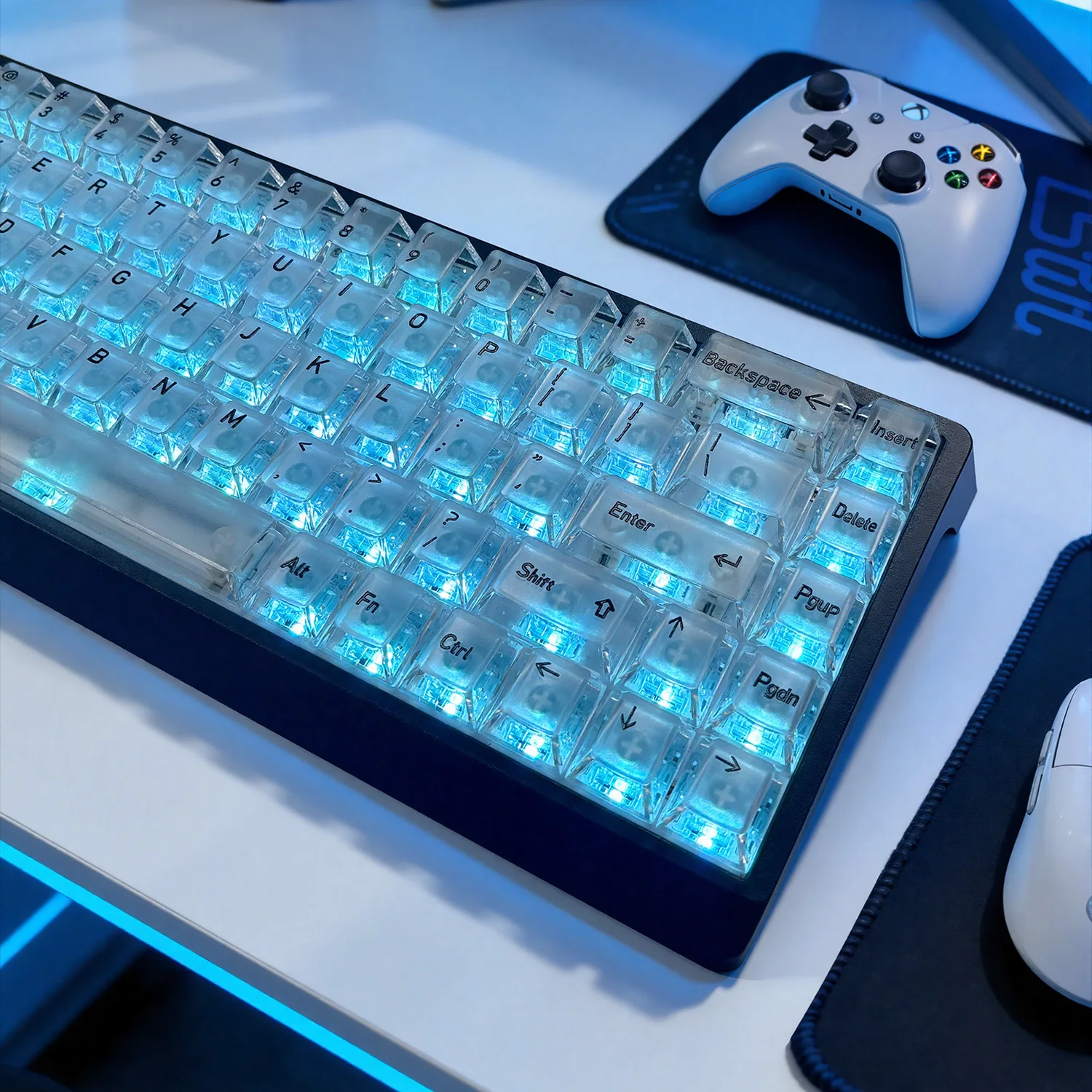 Russian Korean Frosted Transparent Top Print Keycaps PC Shine Through English Japanese Keycaps for Mechanical Keyboard 136 Keys