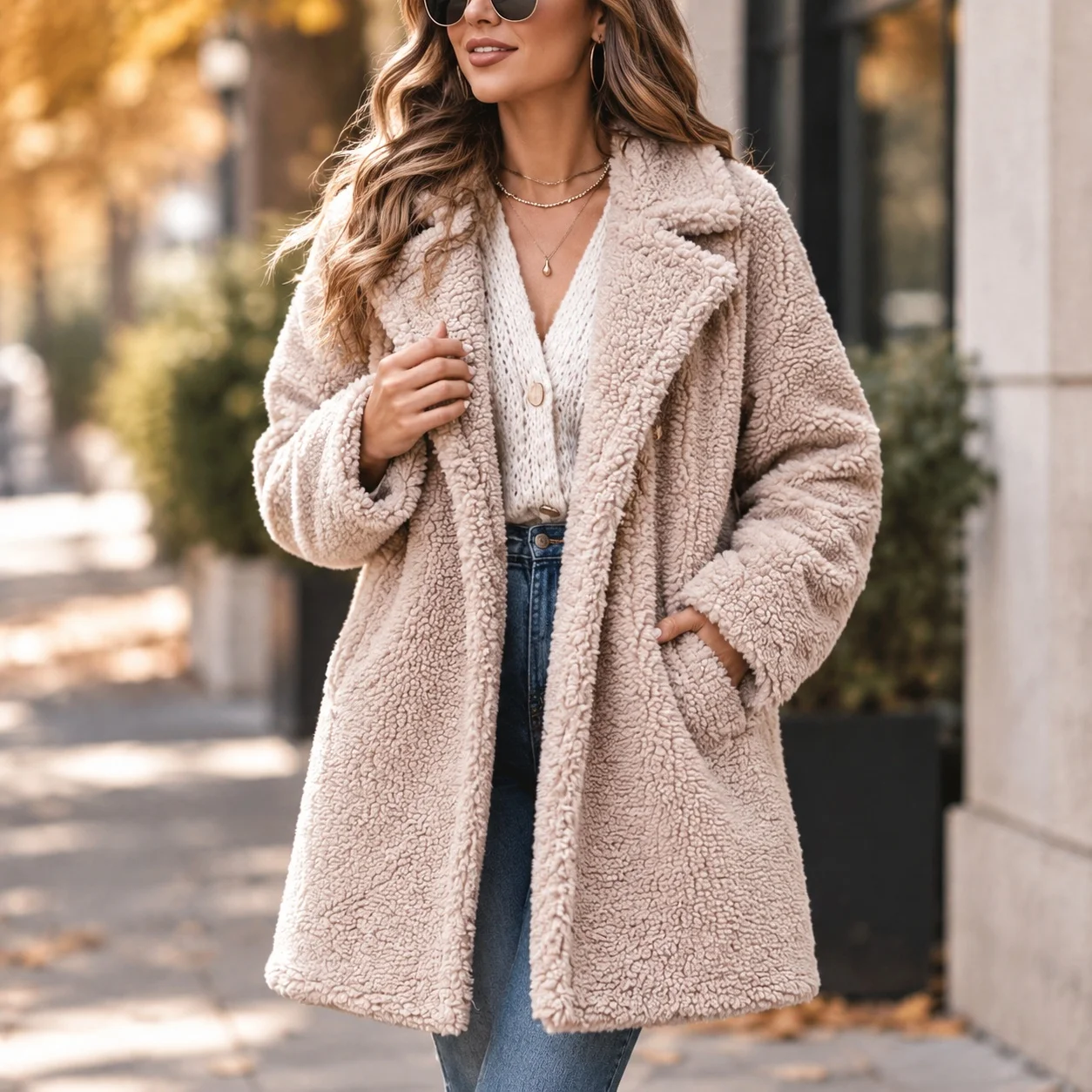 Turn Down Collar Long Sleeve Coat Mid Length Casual with Button Closure Autumn Winter Thick Streetwear Women Winter Down Jacket