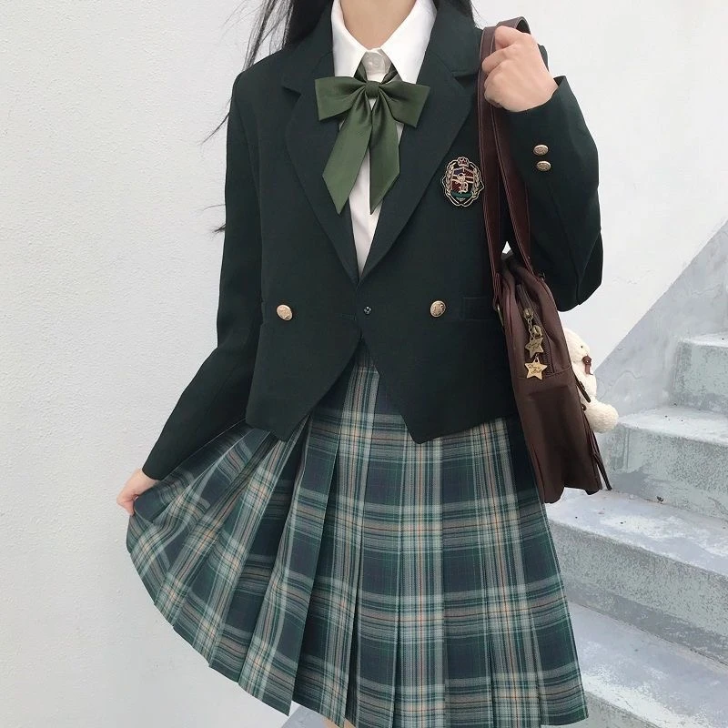 Dameskleding Nieuw Japanse Jk Uniform Pak Jas Student Casual All-Match Grijze Kleur Girly Street Shot Uniformen Herfst