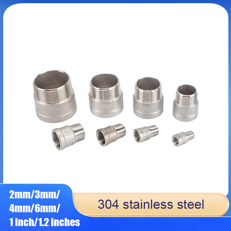 

304 Stainless Steel Threaded Fittings (Internal/External Threads) Direct Connections: 2mm, 3mm, 4mm, 6mm, 1 inch, 1.2 inches