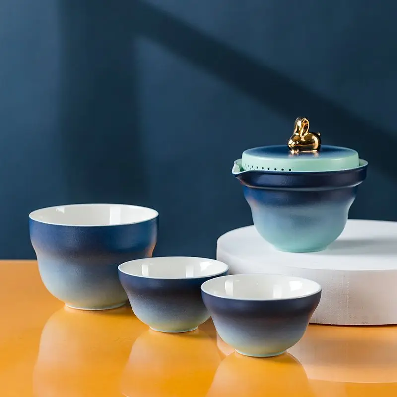 Upscale Tea Sets Ceramic Kung Fu Teaset Teacup Porcelain Service Gaiwan Tea Cups Mug of Tea Ceremony Teapot