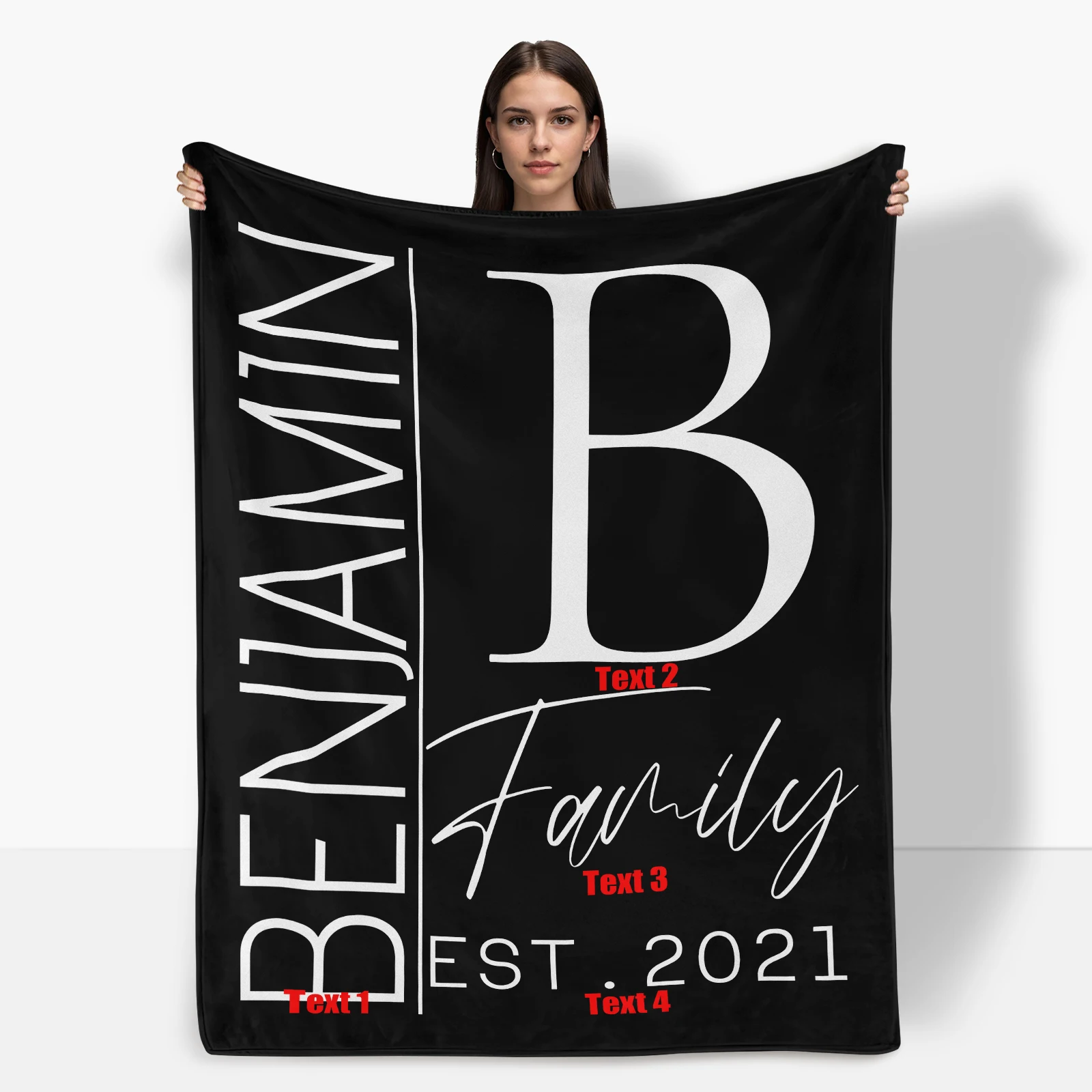 

Custom Family Portrait Art Blanket Personalized Memorial Keepsake Gift For Cherished Moments And Lasting Memories Handcrafted