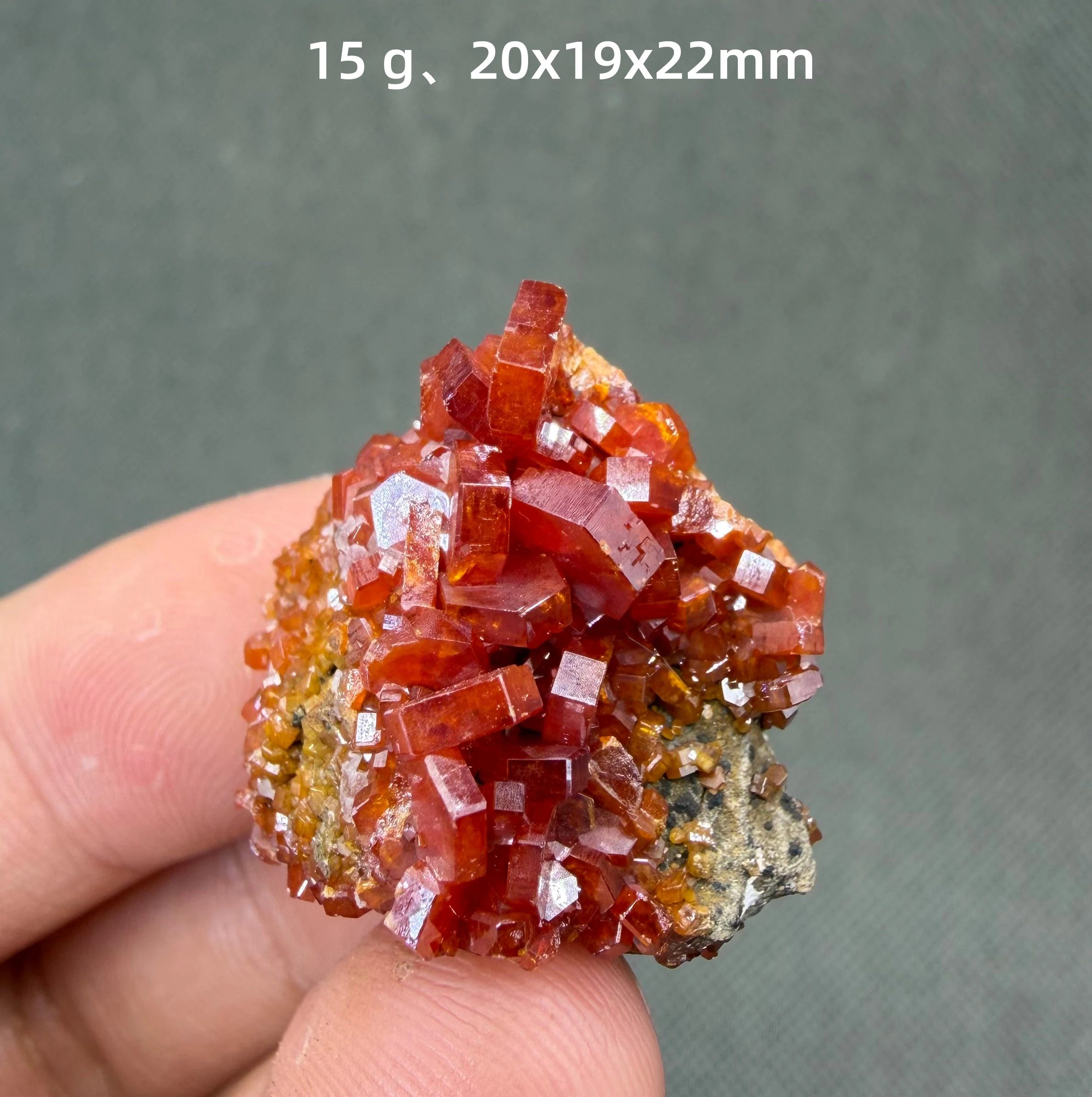 Natural Moroccan Vanadinite Crystal Cluster Hexagonal Prism Natural Mineral Specimen Rare