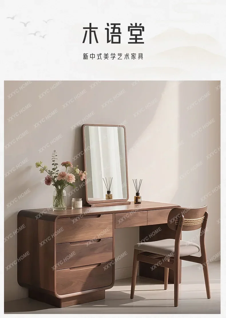Girl Retro Storage Vanity Desk Stool Brown Large Vintage Makeup Vanity Desk Dressers Drawers Wood
