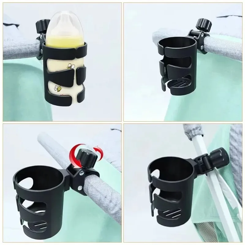 1Pc Universal Cup Holder – Adjustable Bottle Rack for Stroller, Bike, Wheelchair & Walker, Practical Baby Stroller Accessory