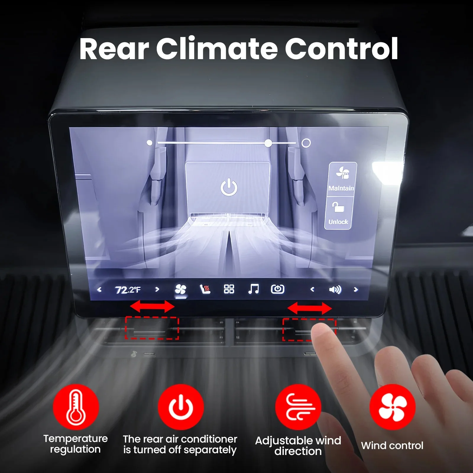 

Newest 8.9inch 4K HD Rear Display for Tesla Model Y 3 WIFI Entertainment Screen Qualcomm Chip Supporting Multi Apps Games Adjust