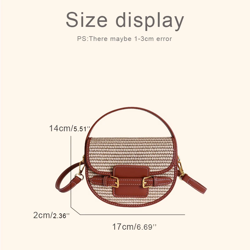 England Style Mini Straw Saddle Bags For Women Luxury Designer Handbag Purses 2026 New In Papyrus Knitting With PU Belt Shoulder