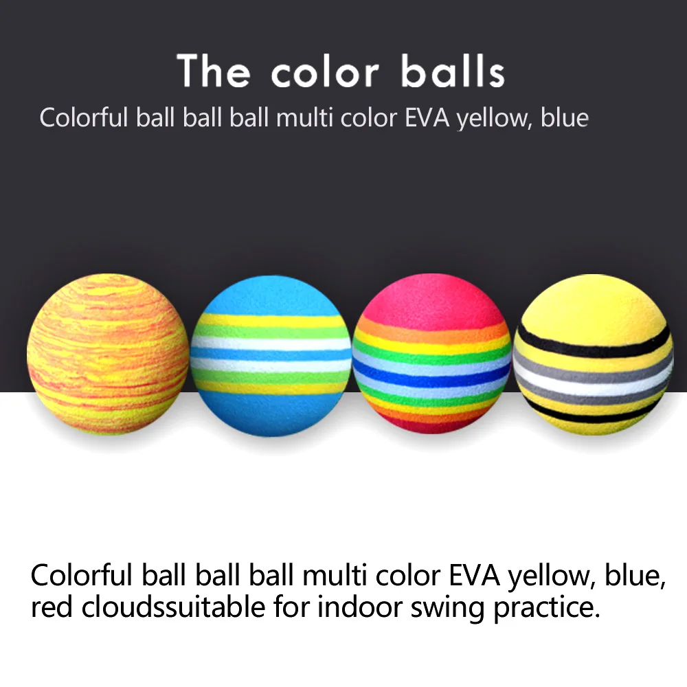 Pelotas de esponja para Golf, pelotas suaves de arcoíris, pelotas de entrenamiento, golfista de esponja de espuma/pelota de tenis, Color aleatorio,