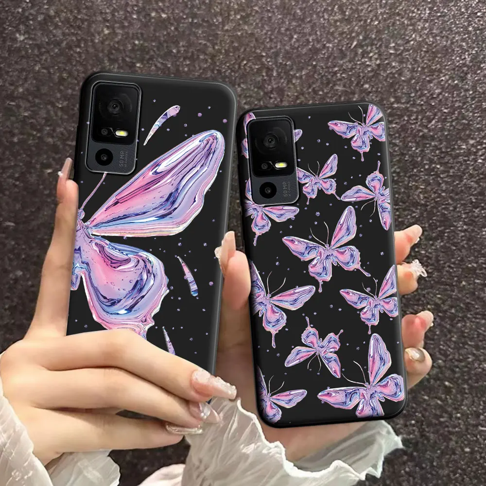 For TCL 40 SE 40R 40X 5G 40 XL Case Floral Soft Silicone TPU Phone Case For TCL 40 XE 5G tcl40 T T608DL Cool Back Cover Fundas