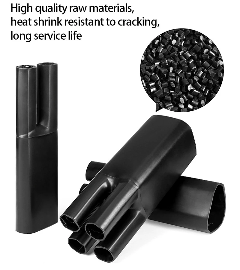 1KV Heat Shrinkable Finger Sleeve Glue‑Lined Waterproof Insulation Sleeve For 2/3/4/5/Core Branch Cable Wire Harness 1/5 Pcs