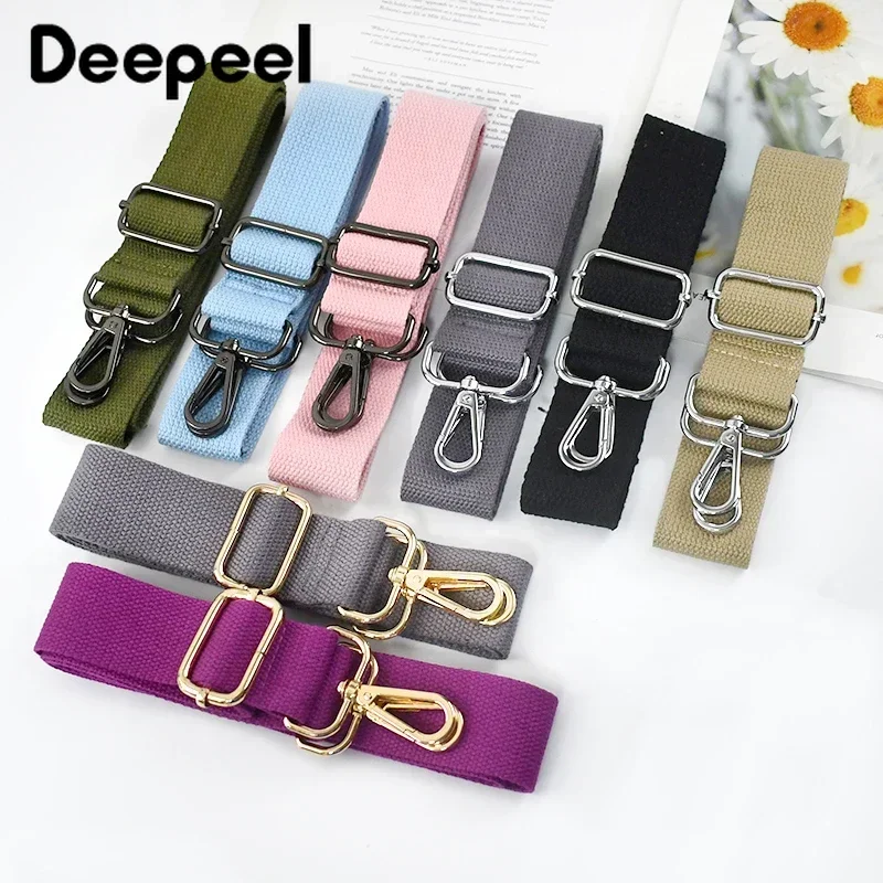 Deepeel 3.8cm New Canvas Solid Color Strap Handbag Crossbody Replacement Shoulder Straps Adjustable Women\'s Bag Accessories