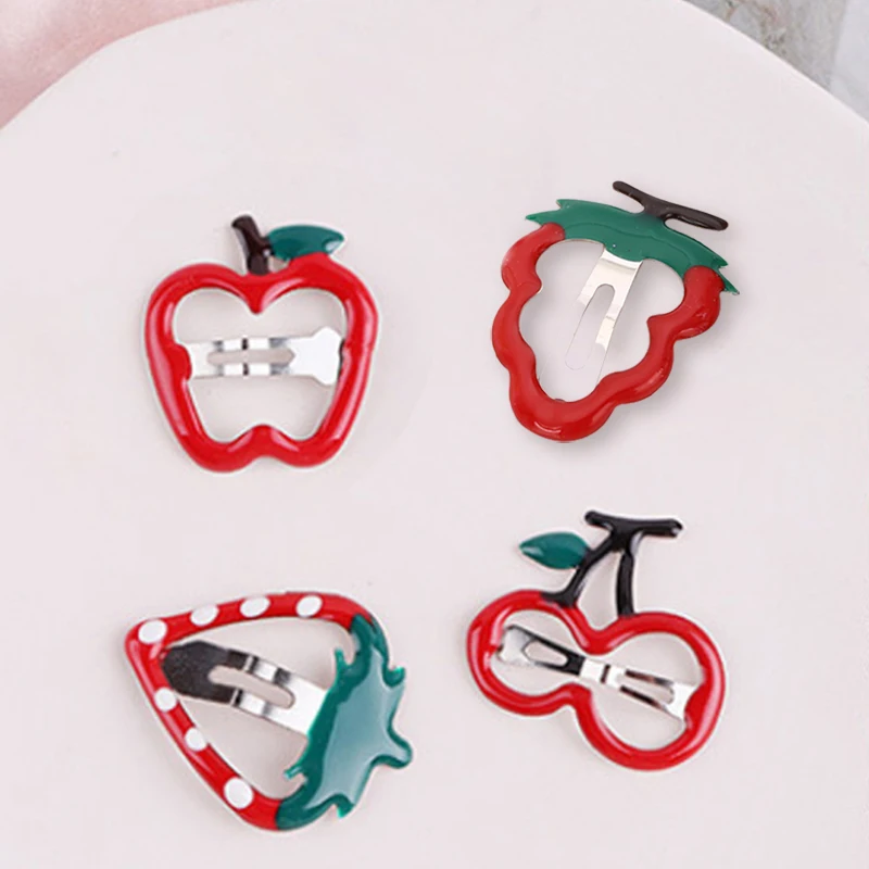 Metal Barrettes Cherry Shape Fashion Strawberry Side Clips DIY Styling Tool Fruits BB Hairpins Children Sweet Headwear