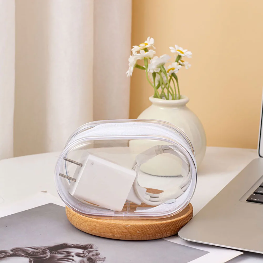 Mini Jewelry Organizer Charging Cable Chargers Transparent Storage Box Toys Cute Doll Mystery Box Keychain Gift Bag Storage Case