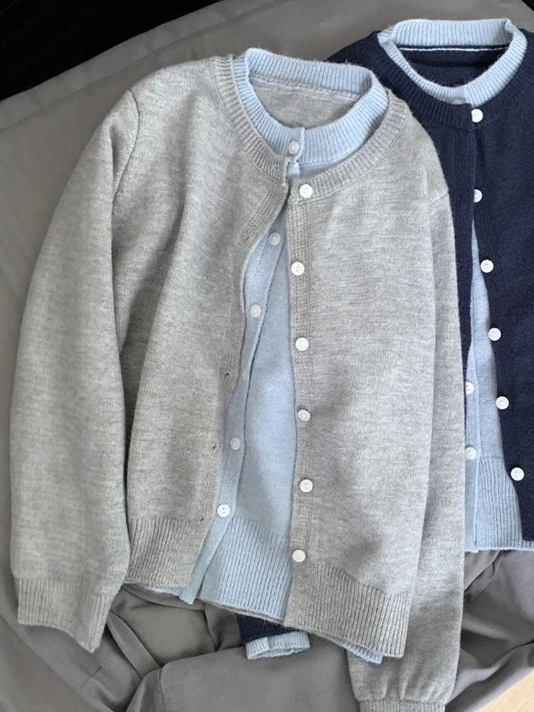 

Высококачественный женский вязаный длинный открытый кардиган Faion Color Blo, универсальная верхняя одежда, свитер, модный милый слей