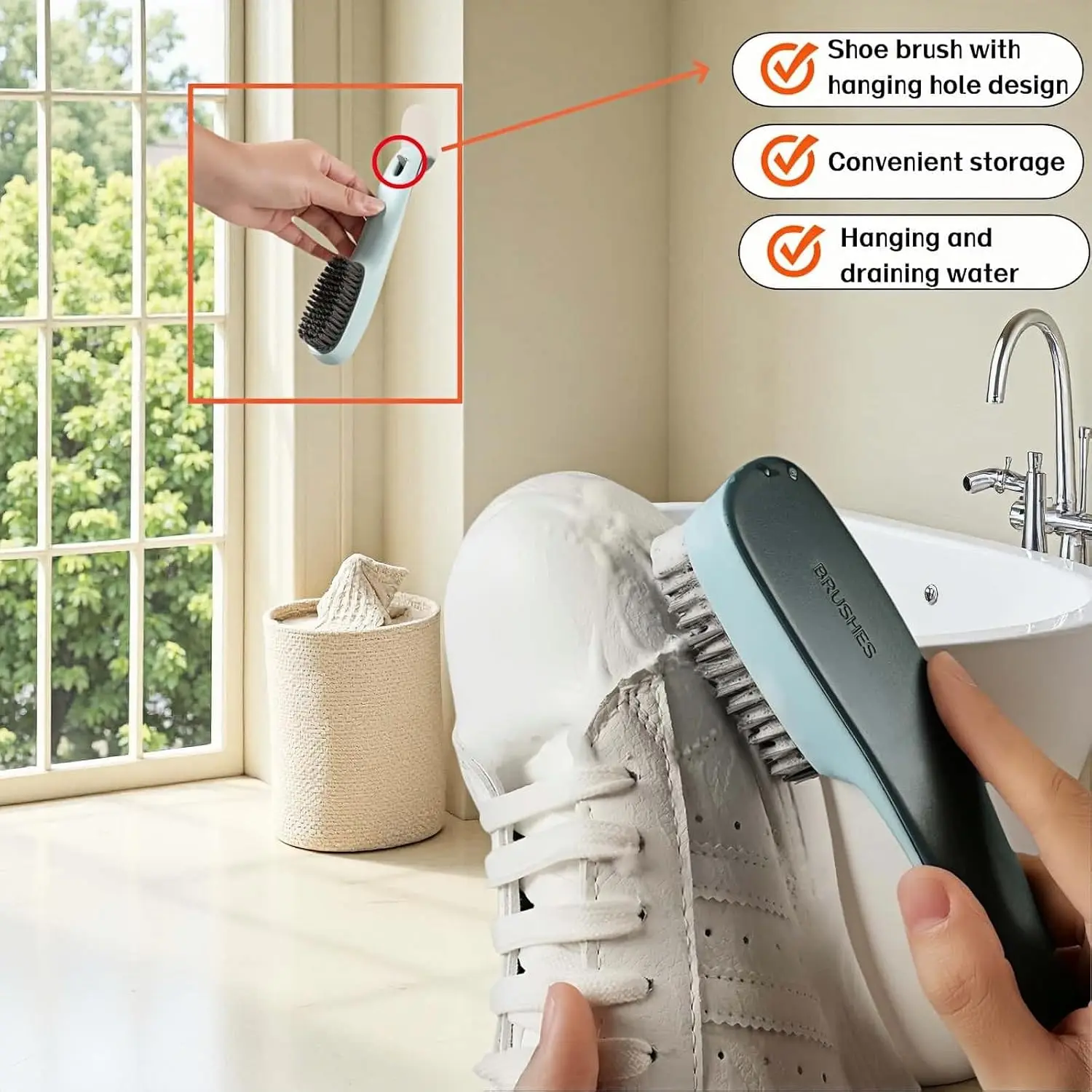 1 Pack Shoe Store Special Cleaning Brush, Plastic Multi-Purpose Scrub Brush for Clothes, Commercial Cleaning Accessory