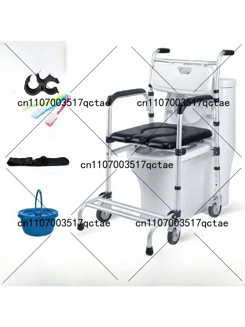 Chaise de toilette réglable en hauteur, fauteuil roulant de douche pour la sécurité dans la salle de bain, aide pour personnes âgées et handicapées