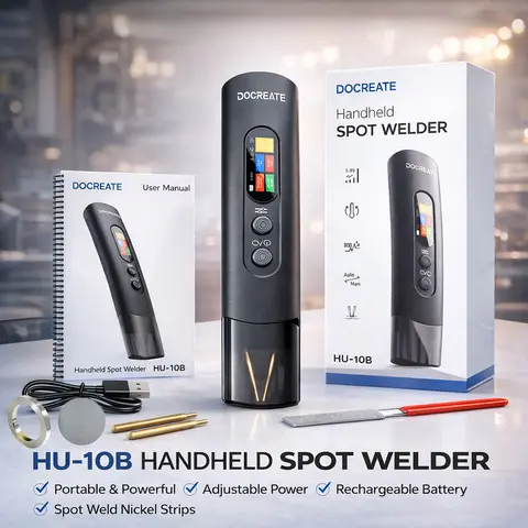 HU-10B Handheld Spot Welder 3360W Max 800A Portable Welding Machine With 1.4" Color Screen, Dual Mode & Safety Protection