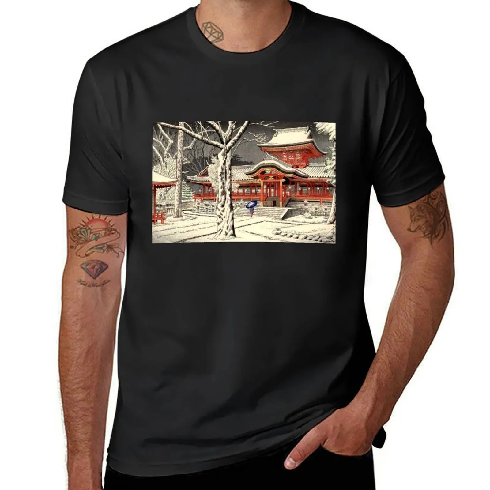 

Snow In Iwashimizu Hachiman Shrine Kyoto T-Shirt anime figures for a boy mens clothes