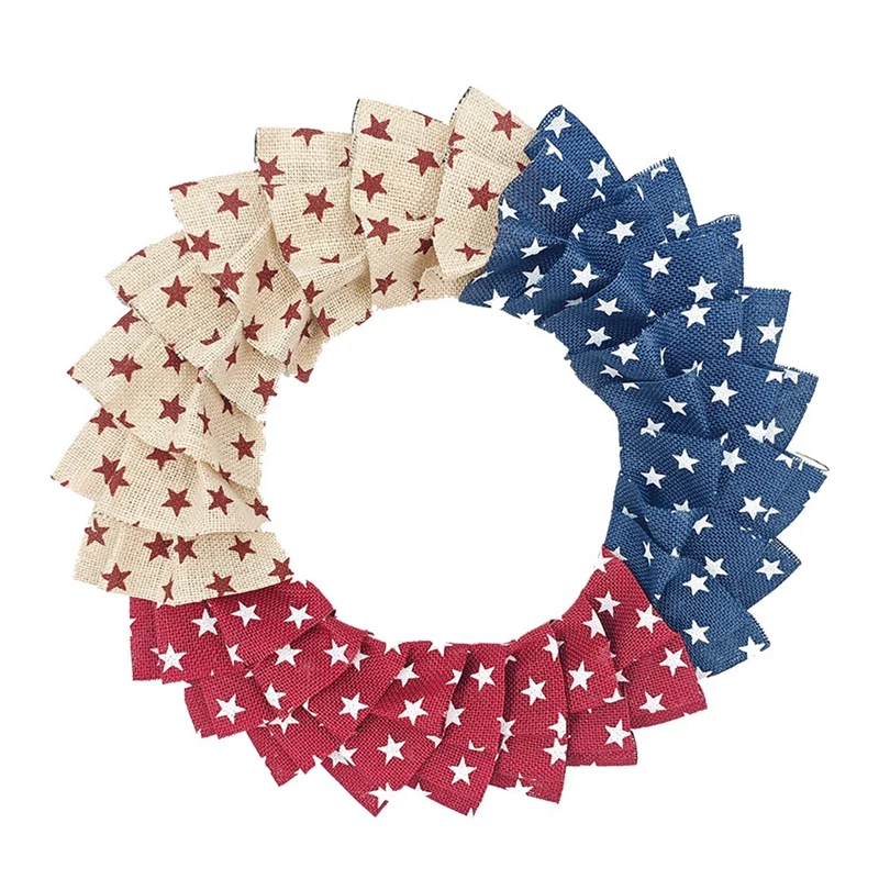 19 Inch Patriotic Day Wreath For Front Door Independence Day 4Th Of July Wreath For Indoor And Outdoor Red White Blue