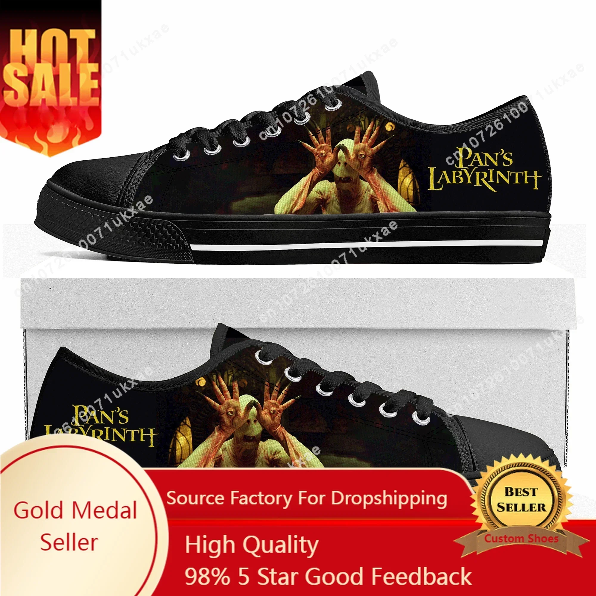 Pans Labyrinth Movie Low Top Sneakers Mens Womens Teenager High Quality Canvas Sneaker couple Casual Shoes Customize DIY Shoe