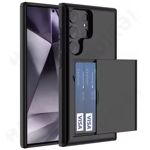 Case For Samsung Galaxy S25 S24 S23 S22 S21 Ultra FE A55 A35 A56 A36 5G Slim Dual Heavy Protective Hidden Card Slot Wallet Cover