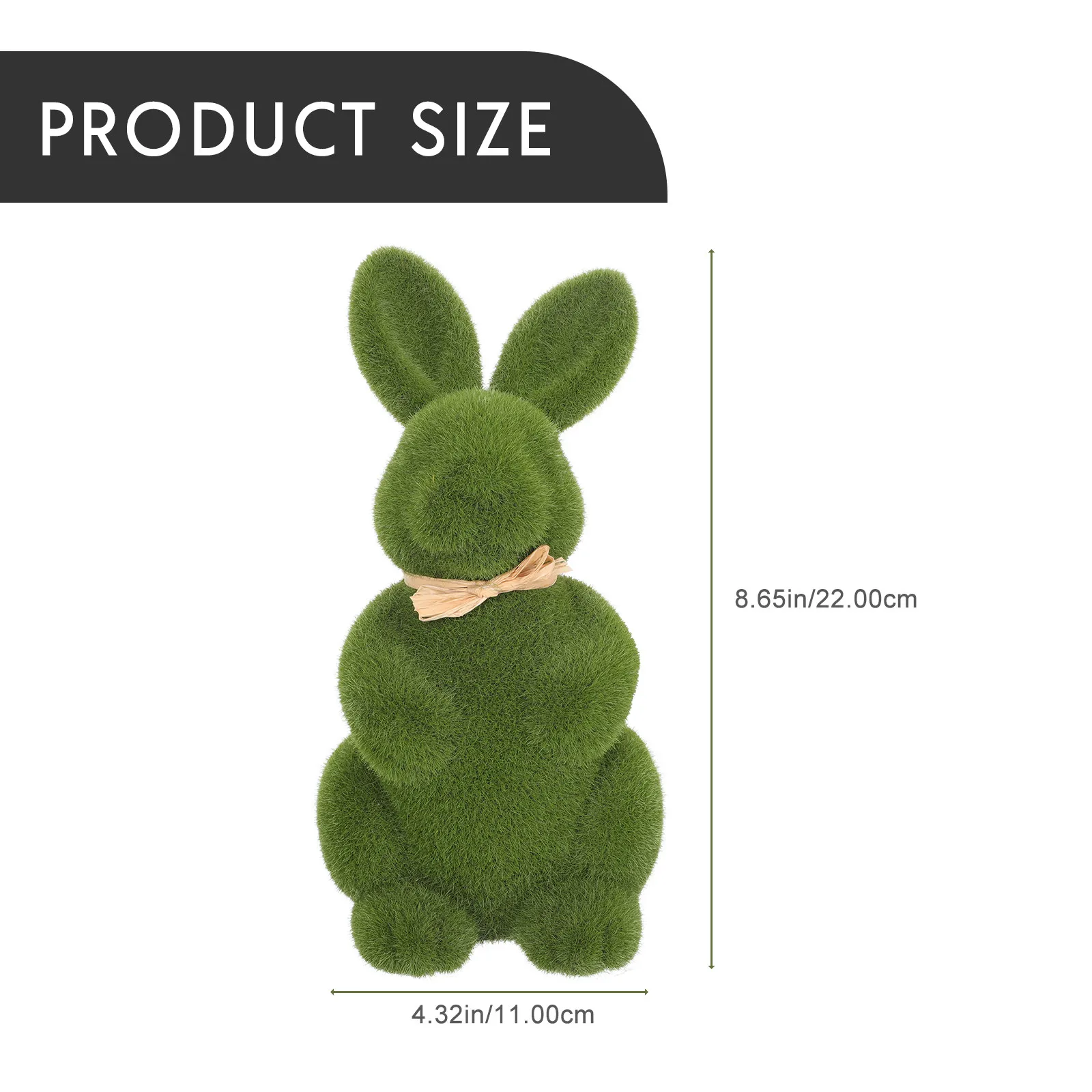 5Pcs Realistic Rabbit Decoration Lovely Small Bunny Ornaments for Garden Photo Prop Easter Party Shooting Green