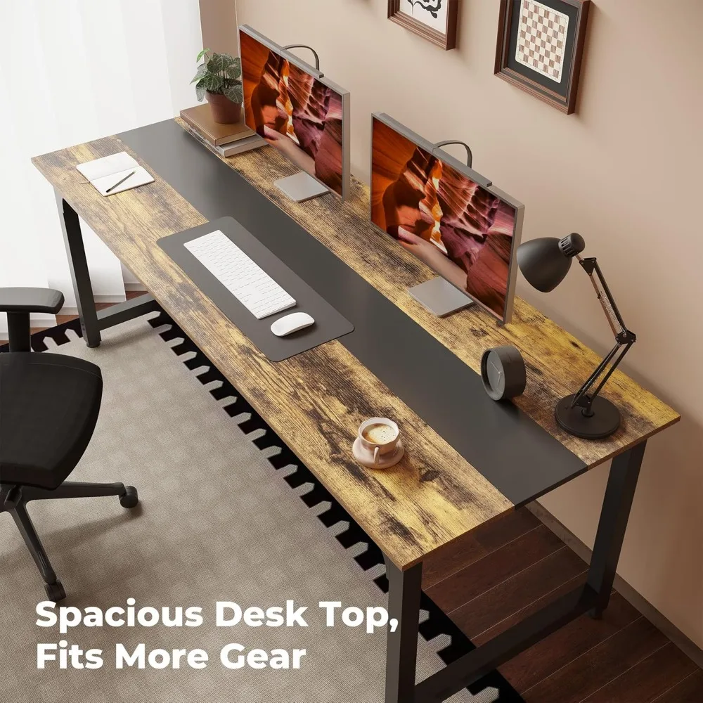 Modern Large Office Desk with Sturdy Frame, 59.84 x 31.5 Simple Workstation for Business and Home Office Use