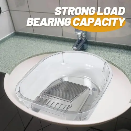 

Transparent Plastic Handwashing Basin With Built-In Scrubbing Plate And Hanging Hook