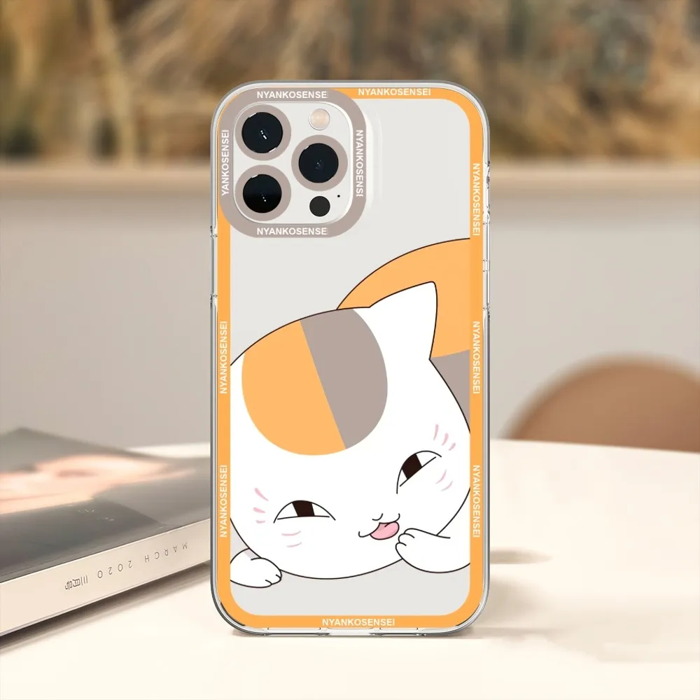 Natsume Book of Friends Nyanko Sensei Phone Case For iPhone 11 12 Mini 13 14 15 Pro Max Transparent Shell