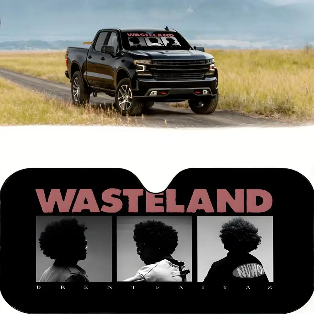 

Brent Faiyaz Wasteland Music Sun Visor Reusable Aluminum Foil UV Protector Heat Three-layer Insulation Windshield Sunshades