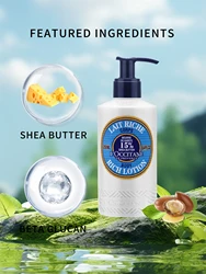 L'Occitane en Provence Moisturizing Shea Butter Body Rich Lotion: Nourish and Comfort, Protect From Dryness